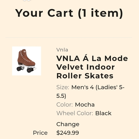 Women's Brown Suede Roller Skates - Picture 6 of 6